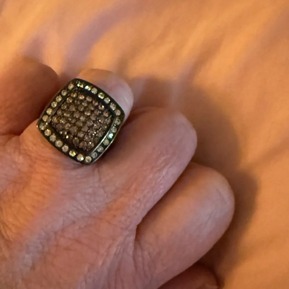 Chunky Black and Yellow Square Ring